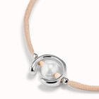 Salmon cord bracelet with a pearl